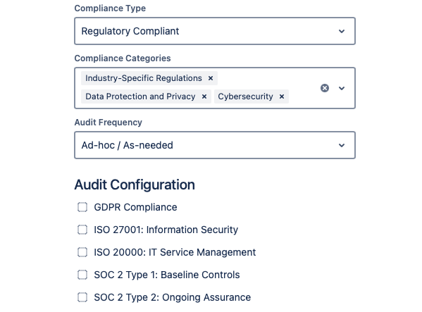 project compliance settings
